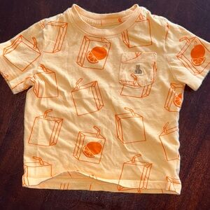 GAP Cream Tee with Orange Juice Box Print